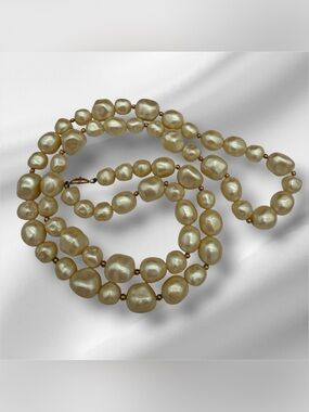 Monet Baroque Faux Pearl Vintage Necklace w/ Gold Spacers